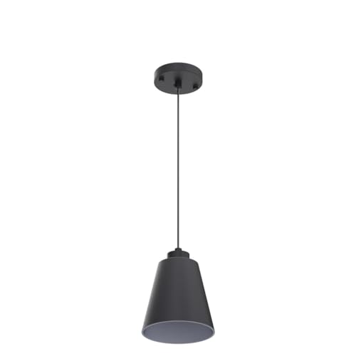 Black Pendant Light Kitchen Island Pendant Lighting with 5.94in Metal Shade Modern Hanging Light for Kitchen Small Pendant Light Fixture for Christmas Gift,Dining Room,Bar, Adjustable Cord - color: Mini Black 1 PACK