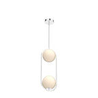 SeeU Chrome Pendant Lighting Mid Century Pendant Light Fixture Hanging Lighting Fixture with White Globe Glass Lampshade Pendant Chandelier for Kitchen Island Dining Room Bedroom - color: Chrome