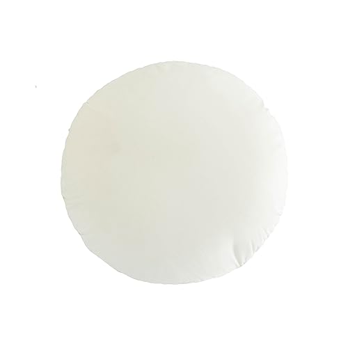 Round Throw Pillow, 18” Super Soft Round Decorative Pillows Sofa Chair Cushion Floor Pillows for Couch Office Living Bedroom (White) - color: White