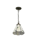 6 Inches Tiffany Style Pendant Ceiling Light Pastoral Stained Glass Pendant Lamp Fixture for Restaurant Hallway Kitchen Bar Hanging Lighting,110-240V,E27,40W(15×90cm),A