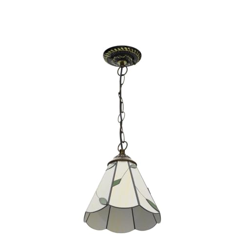 6 Inches Tiffany Style Pendant Ceiling Light Pastoral Stained Glass Pendant Lamp Fixture for Restaurant Hallway Kitchen Bar Hanging Lighting,110-240V,E27,40W(15×90cm),A