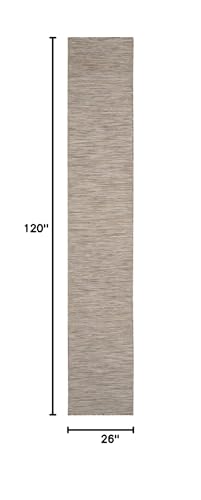 Nourison Home Positano Beige 2'2" x 10' Area Rug - Easy Clean, Non Shedding, Bed Room, Living Room, Dining Room, Kitchen (10' Runner) - color: Beige, size: 2'2" x 10' (Runner)
