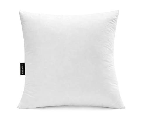 JA COMFORTS 28×28 Premium Goose Down Feather Throw Pillow Inserts(Set of 1)-5% Down Filling,High Filling Weight,250 TC Cotton Cover, Square, White - style: 28×28 (1 Pack)