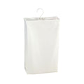 Household Essentials 148 Hanging Cotton Canvas Laundry Hamper Bag | White, 6" x 16" x 27" (Length x Width x Height) - color: White