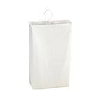 Household Essentials 148 Hanging Cotton Canvas Laundry Hamper Bag | White, 6" x 16" x 27" (Length x Width x Height) - color: White