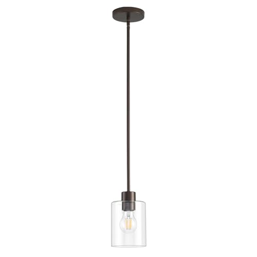 Oil Rubbed Bronze Pendant Lights Kitchen Island - Clear Glass Pendant Light Fixture Multiple Stems Rods 3 Units 12 Inch 3 Units 4 Inch (1 Pack Oil Rubbed Bronze Downrod) - color: Oil Rubbed Bronze 1PK