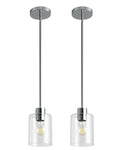 Chrome Pendant Lights Kitchen Island - Clear Glass Pendant Light Fixture Multiple Stems Rods 3 Units 12 Inch 3 Units 4 Inch (2 Pack Chrome Downrod) - color: Chrome 2PK