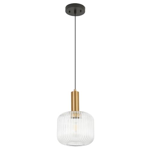 8 Inch Clear Glass Pendant Lights Small Modern Chandelier Pendant Lighting Mid Century Hanging Lights Adjustable Kitchen Island Light for Dining Room Bedroom Hallway - color: 8 Inch Clear