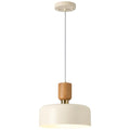 Modern Pendant Lighting,12 inch,Natural Wood and Brass Accent,Adjustable Pendant Light Fixtures for Kitchen Island,Dining Room,Soft Cream - color: Soft Cream