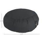 Hugger Mugger Zafu Meditation Cushion - Support in Cross-Legged Sitting, Buckwheat Filled, Durable Fabric, Convenient Handle, Handmade in USA - color: Gray