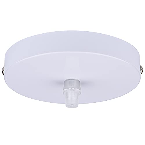 Arturesthome 7" White Ceiling Plate Light Kit Rewind Single Hole with Hardware,Ceiling Canopy for Pendant Lighting or Chandelier,Universel Canopies/Screw Fixing on Both Sides - color: White, size: 7.08 Inch
