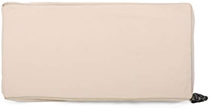 Foamma Pouf Ottoman Natural+Black, 42"x24"x19" - Rectangular Ottoman Foot Rest for Living Room and Bedroom, Pouf Footstool, Foot Rest for Couch, Boho Furniture for Home