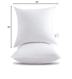 HITO 20x20 Pillow Inserts (Set of 2) - Down Alternative 100% Cotton Cover Decorative Square Throw Pillows White for Couch Bed Sofa - size: 20x20 Inch (Pack of 2)
