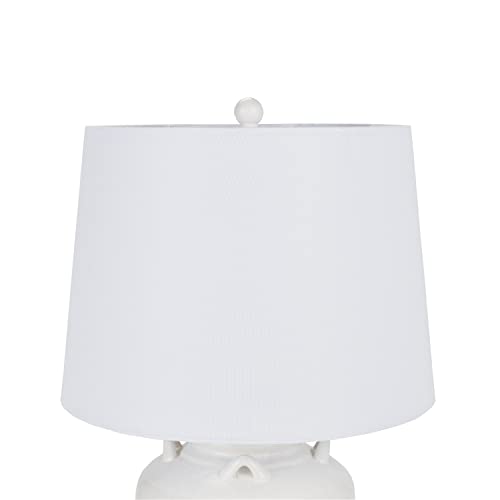 Nourison Home 24" White Farmhouse Ceramic Pottery Jug Table Lamp for Bedside Table, Living Room, Office, Entryway - color: White