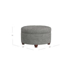 HomePop 25" Button Tufted Round Storage Ottoman - Gray Woven - color: Gray Woven
