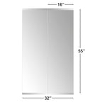 Ruomeng Home Gym Mirror, 55''x16''x2PCS Full Length, Large Frameless Body Mirror Tempered Glass for Gym, Workout, Yoga, Garage, Dance Studio - size: 55"x16"-2pcs