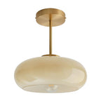mid Century Ceiling Light Milk Glass Ceiling Light fixtures Glassshade Gold Modern Semi Flush Mount Ceiling Light, Globe Glass Ceiling Lamp Hallway Dining Room Kitchen - color: Milk yellow