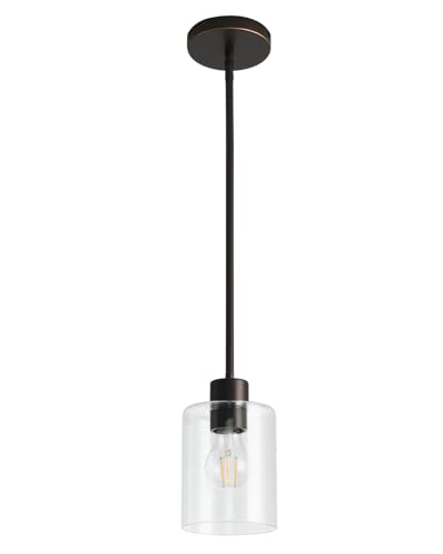 Brown and Gold Pendant Lights Kitchen Island - Clear Glass Pendant Light Fixture Multiple Stems Rods 3 Units 12 Inch 3 Units 4 Inch (1 Pack Brown and Gold Downrod) - color: Brown and Gold 1PK