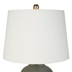Nourison Home 23" Olive Green Ceramic Pot Table Lamp for Bedroom, Living Room, Dining Office, with White Tapered Drum Shade - color: Dark Green, size: 1 Lamp - Drum Shade