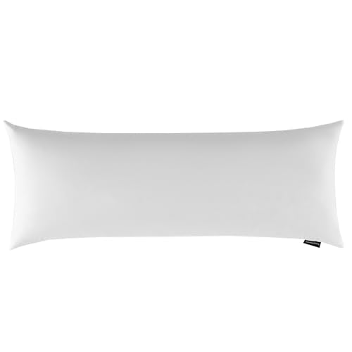 basic home Hotel-Style Goose Feather Body Pillow Insert for Sofa & Bed - 100% Odorless & Plump Cushion Filler - 233TC Cotton with Inner Liner to Prevent Poking (14x36 Inch) - size: 14x36