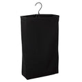 Household Essentials Door Hanging Laundry Bag in Washable Canvas with Loop Handle, Black - color: Black