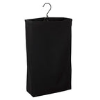 Household Essentials Door Hanging Laundry Bag in Washable Canvas with Loop Handle, Black - color: Black