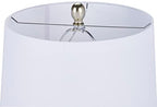Nourison Home 23" Coastal Blue Ceramic Pot Table Lamp for Bedroom, Living Room, Dining Entryway, with White Shade - color: Light Blue, size: 1 Lamp - Drum Shade