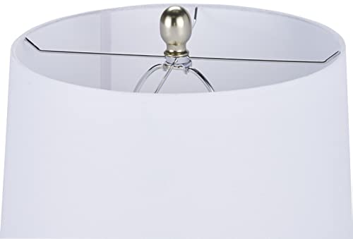 Nourison Home 23" Coastal Blue Ceramic Pot Table Lamp for Bedroom, Living Room, Dining Entryway, with White Shade - color: Light Blue, size: 1 Lamp - Drum Shade