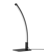 EDISHINE Curved LED Table Lamp, Modern Bedside Lamp with 3 Color Temperature & Stepless Dimming, Aluminum & Iron, Nightstand Lamp for Bedroom, Living Room, Black - color: Black
