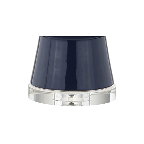 JONATHAN Y 28.5" Navy Ceramic Table Lamp for Living Room Bedroom Nightstand, Modern Hourglass LED Bedside Lamp with Crystal Base and Linen Shade (JYL4027B) - color: Navy