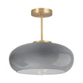 Gray Light Fixture Mid Century Semi Flush Mount Ceiling Light Nursery Close to Ceiling Lights Hallway Gold Semi Flush Mount Lamp Modern Porch Glass Chandeliers Entryway Overhead Light - color: Semi-Gray