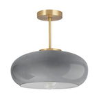 Gray Light Fixture Mid Century Semi Flush Mount Ceiling Light Nursery Close to Ceiling Lights Hallway Gold Semi Flush Mount Lamp Modern Porch Glass Chandeliers Entryway Overhead Light - color: Semi-Gray