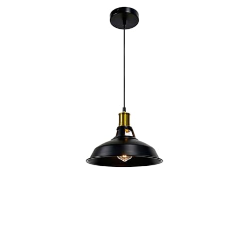 1-Pack Pendant Light Fixtures, Industrial Hanging Light with Metal Shade, Farmhouse Pendant Lighting for Kitchen Island, Hallway, Dining Room, Black & Gold - color: Metal Shade 1-Light (Black and Gold)