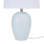 Nourison Home 23" Coastal Blue Ceramic Pot Table Lamp for Bedroom, Living Room, Dining Entryway, with White Shade - color: Light Blue, size: 1 Lamp - Drum Shade