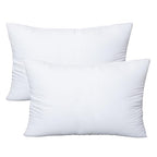 OKBA Throw Pillows Insert Set of 2, with 100% Cotton Cover, Bed and Couch - Indoor Hotel Decorative Pillows, 12x20 in White Pillows Inserts - size: 12x20 Inch (Pack of 2)