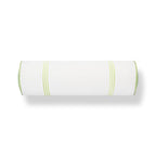 Hofdeco Premium Grandmillennial Coastal Hampton Patio Indoor Outdoor Bolster Pillow Cover Only, 6"x20" Water Repellent for Backyard, Couch, Poolside, Grass Green Embroidered Stripes - color: Grass Green Stripes 6"x20"