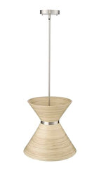 ML Lighting | Jaycen Collection | 47001-BN | 1 Light Pendant in Brushed Nickel Finish with Nature Bamboo Nature Shade | Perfect for Kitchens, Dining Rooms, Living Rooms, Entryways, Hallways - color: Brushed Nickel