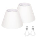 Small Lamp Shades Set of 2, 5.5" Top x 10" Bottom x 6.6" High, Small White Lamp Shades for Table Lamps, Fabric Lampshade Replacement for Bedside Lamp, Wall Sconces, Spider, Clip on Adapters Included - color: White