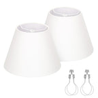 Small Lamp Shades Set of 2, 5.5" Top x 10" Bottom x 6.6" High, Small White Lamp Shades for Table Lamps, Fabric Lampshade Replacement for Bedside Lamp, Wall Sconces, Spider, Clip on Adapters Included - color: White
