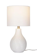 Catalina Lighting Ceramic Table Lamp for Office, Living Room, Dorm or Bedroom, Smart Home Compatible, Bulb Not Included, 18", White