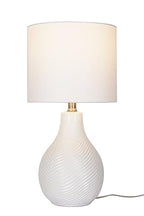 Catalina Lighting Ceramic Table Lamp for Office, Living Room, Dorm or Bedroom, Smart Home Compatible, Bulb Not Included, 18", White