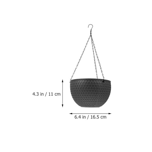 2Pcs Hanging Planter Plastic Honeycomb Rattan Weave Plant Basket for Use Deep Color