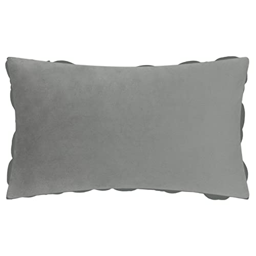 KINGROSE Handmade 3D Flower Accent Pillow Cover Decorative Throw Pillow Case Solid Soft Cushion Covers Velvet 12 x 20 Inches Grey - color: Dark Grey - Velvet