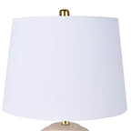 Nourison Home 23" Light Pink Ceramic Jar Table Lamp for Bedroom, Living Room, Dining Office, with White Shade (Pack of 1) - color: Blush Pink, size: 1 Lamp - Drum Shade