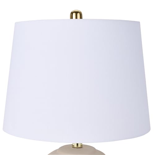 Nourison Home 23" Light Pink Ceramic Jar Table Lamp for Bedroom, Living Room, Dining Office, with White Shade (Pack of 1) - color: Blush Pink, size: 1 Lamp - Drum Shade