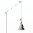 DEC LUCE DECOLUCE LIGHTING Modern Plug in Pendant Light Kitchen, Adjustable Hanging Lamps Plug into Wall Outlet for Dining Room, Bedroom, Living Room, Contemporary Wall Décor(Chrome) - size: funnel pendant light chrome