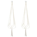 2 Pack Macrame Plant Hanger 47 Inches,Indoor Plant Hanger with Tassel for Boho Home Decor, Hanging Plant Holder with 2 Hooks (Ivory)