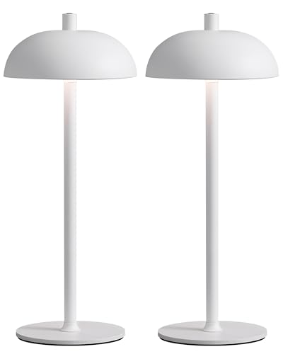 Cordless LED 12" Small Table Lamps Set of 2, Modern Portable Desk Lamp, 3 Color Dimming Rechargeable Battery Lights, for Bedroom, Outdoor, Restaurant, Bedside, Baby Night Light, Gifts (White) - color: H12" White (2 Pack)
