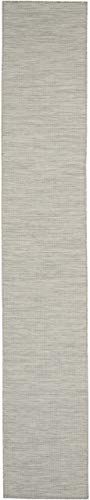 Nourison Home Positano Light Grey 2'2" x 12' Area Rug - Easy Clean, Non Shedding, Bed Room, Living Room, Dining Room, Kitchen (12' Runner) - color: Light Grey, size: 2'2" x 12' (Runner)