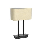 3-Way Dimmable Touch Control Table Lamp with 2 USB Ports and AC Power Outlet Modern Bedside Nightstand Lamp Fabric Shade and Metal Base for Guestroom Bedroom Living Room LED Bulb Included Warm White - color: Cream